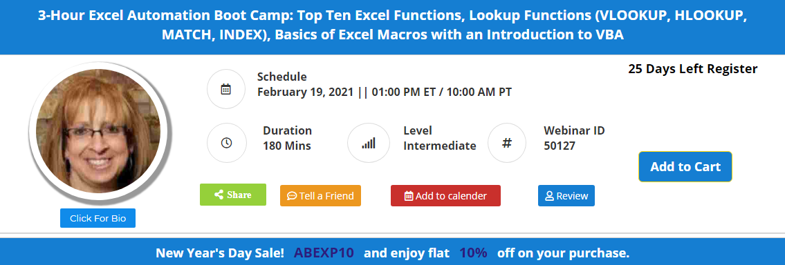 3-Hour Excel Automation Boot Camp: Top Ten Excel Functions, Lookup Functions (VLOOKUP, HLOOKUP, MATCH, INDEX) Basics of Excel Macros with an Introduction to VBA, Leawood, Kansas, United States