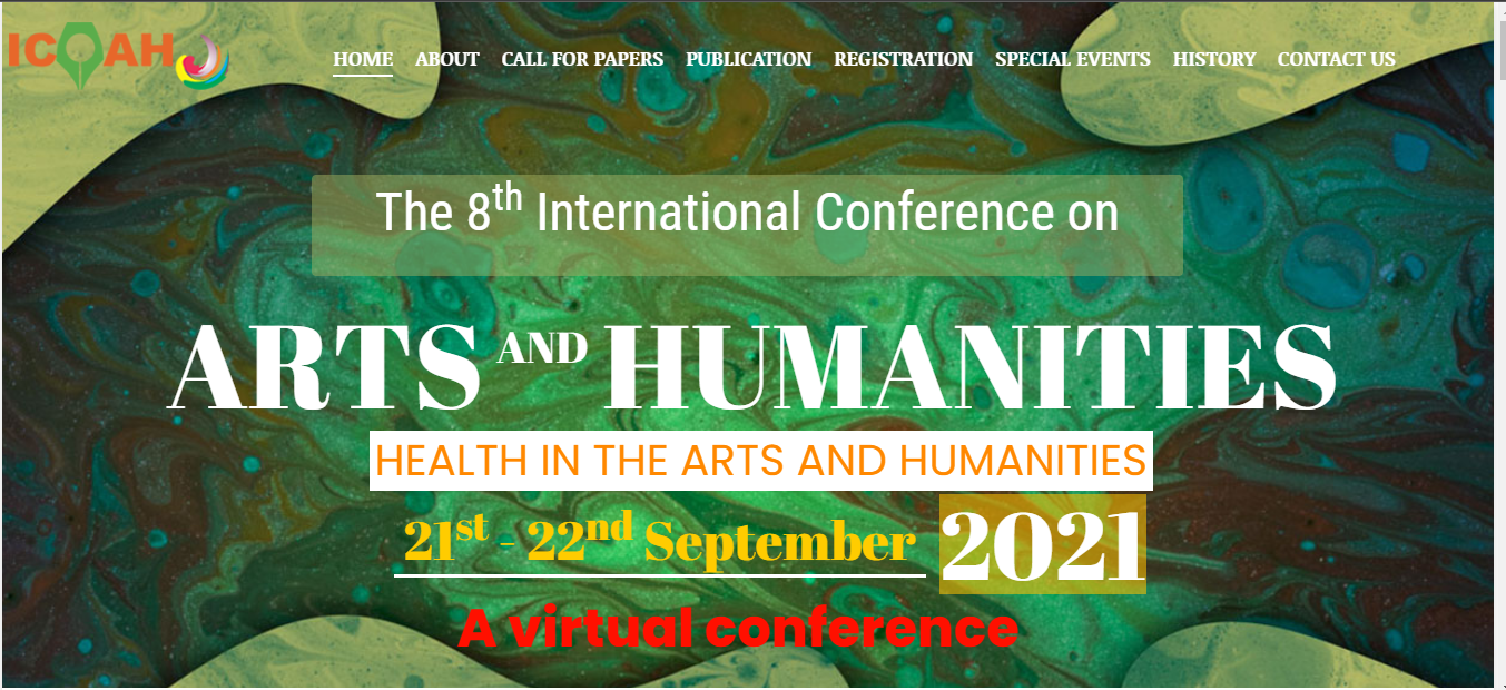 The 8th International Conference on Arts and Humanities 2021 (ICOAH 2021), Online Conference, Colombo, Sri Lanka