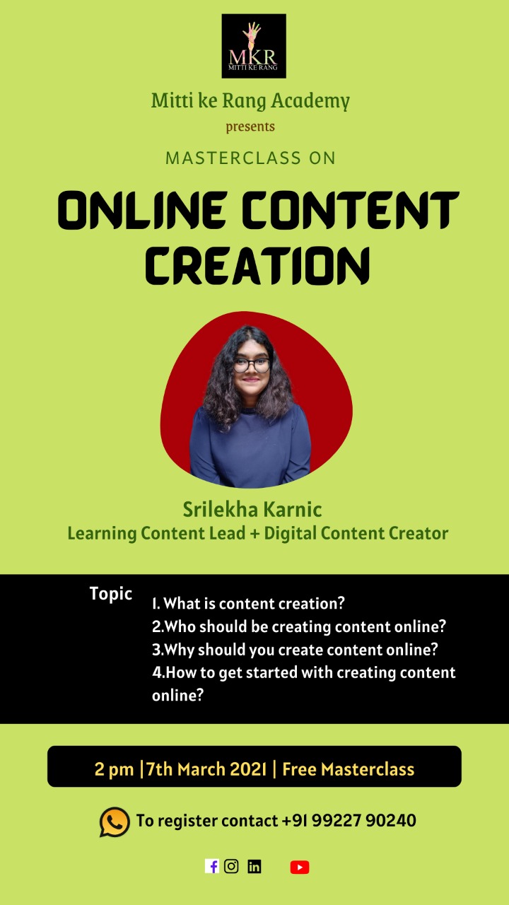 Masterclass on - Online Content Creation, Mumbai, Maharashtra, India