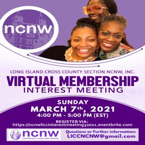 NCNW LICC Virtual Membership Interest Meeting, Westbury, New York, United States