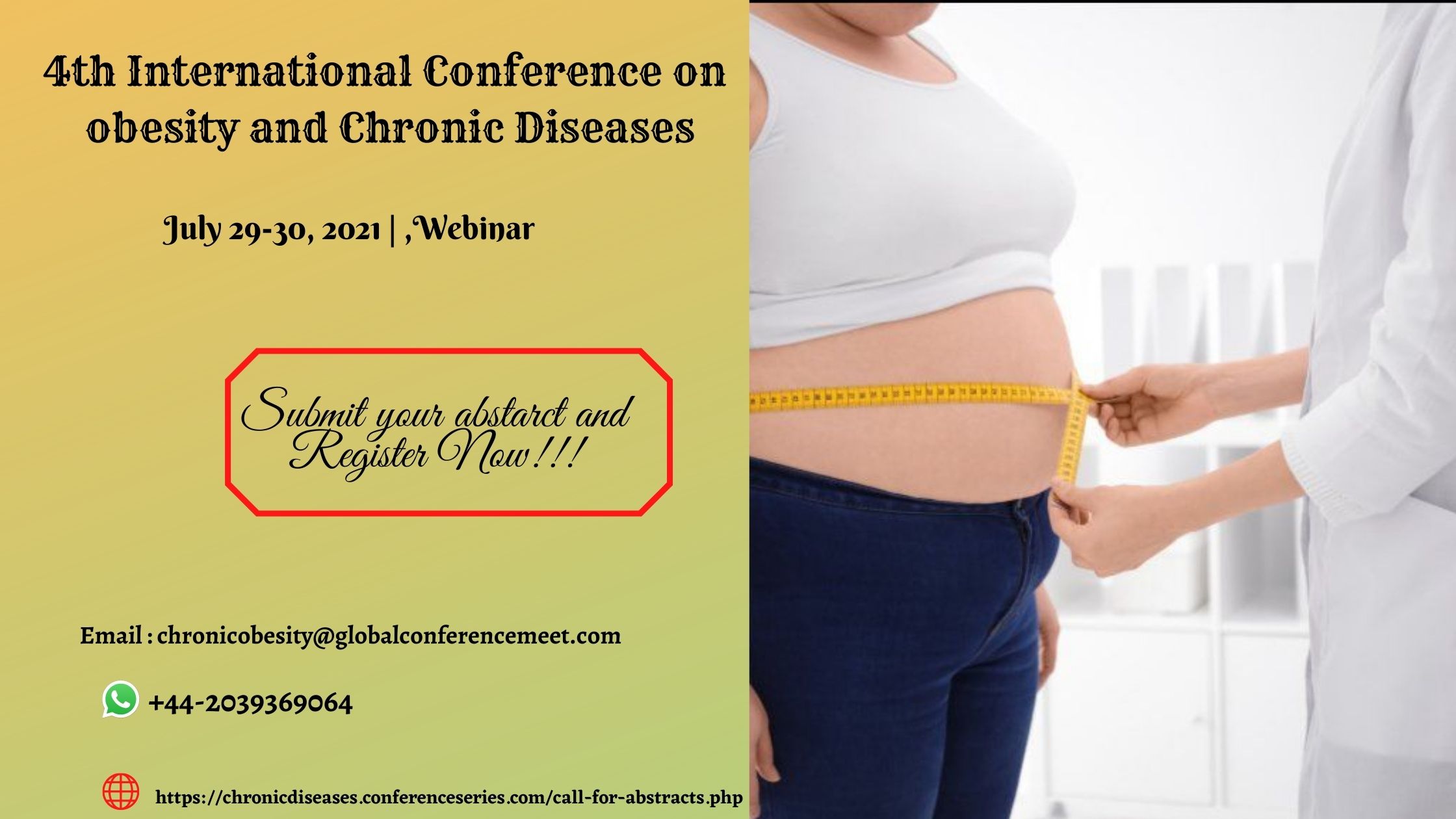 4th International Conference on Obesity and Chronic Diseases, Webinar, France