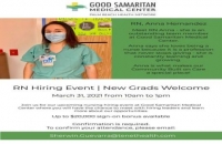 RN Hiring Event (New Grads Welcome) on 3/31 at Good Samaritan Medical Center | Up to $20K Bonus