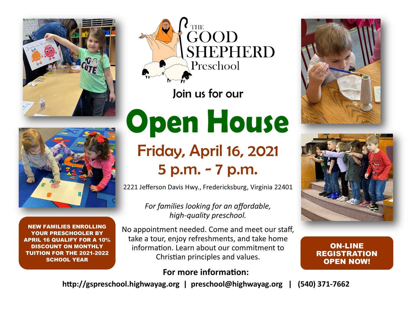 Open House Scheduled for April 16, Fredericksburg, Virginia, United States