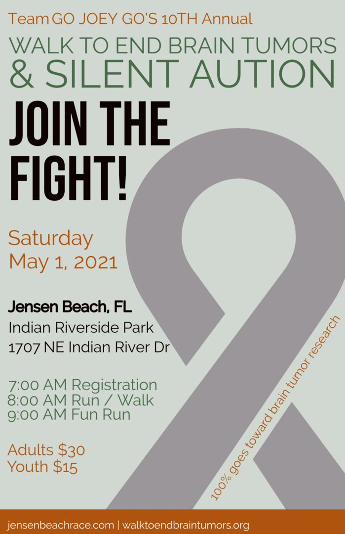 10th Annual National Walk to End Brain Tumors and Silent Auction, Jensen Beach, Florida, United States