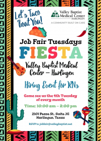 RN Hiring Event - Taco 'Bout You! Tuesday - on 4/27 | Valley Baptist Medical Center, Harlingen