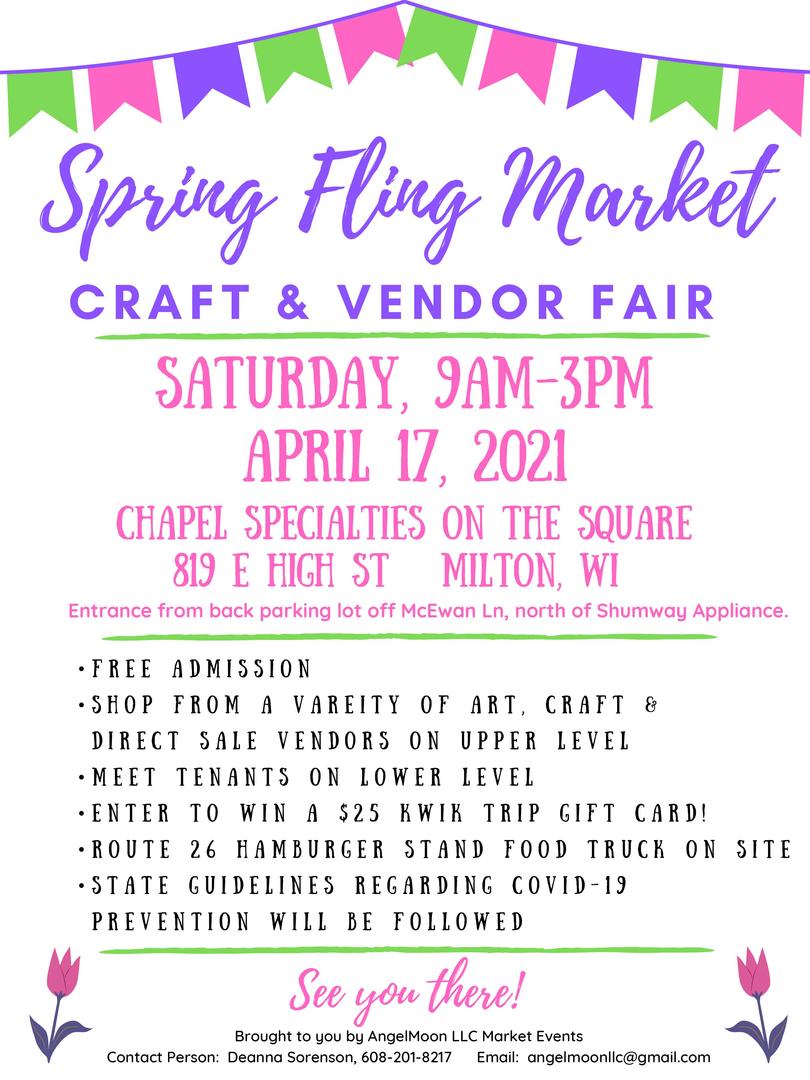Spring Fling Market: Craft and Vendor Fair, Milton, Wisconsin, United States