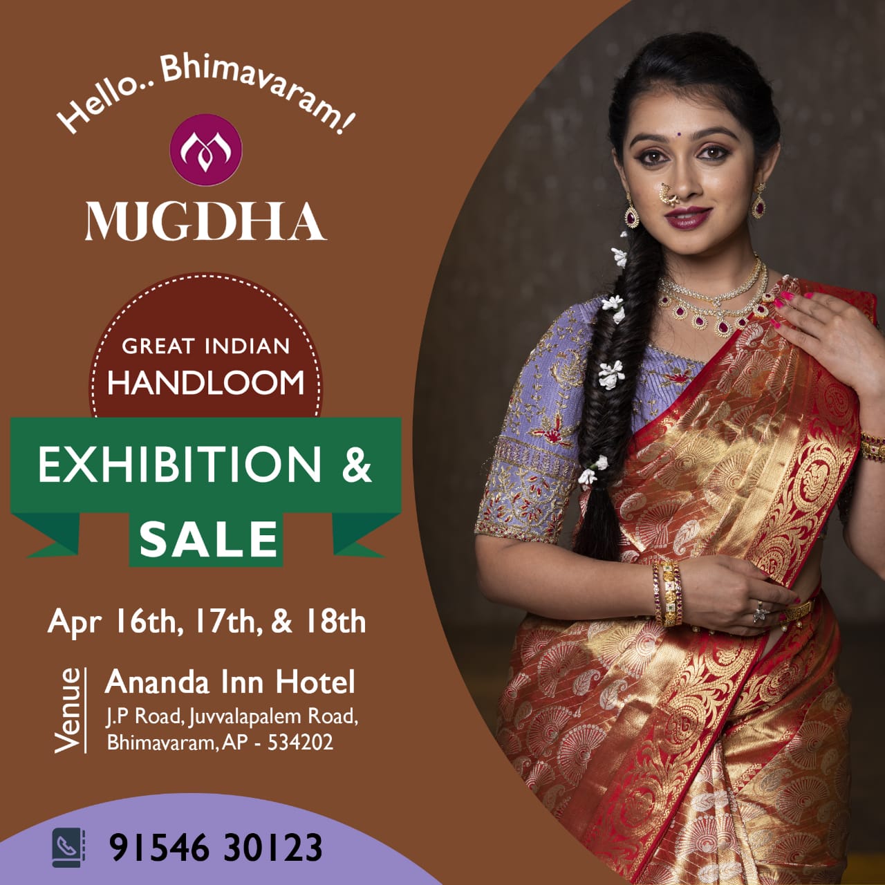 The Great Indian Handloom Exhibition & Sale From Mugdha is back at Bhimavaram, West Godavari, Andhra Pradesh, India