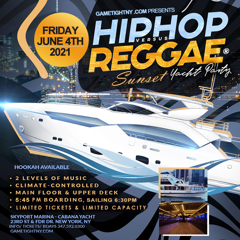Summer NYC Hip Hop vs Reggae® Sunset Cruise Skyport Marina Cabana Yacht, New York, United States