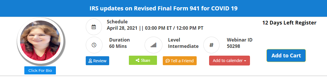 IRS updates on Revised Final Form 941 for COVID 19, Leawood, Kansas, United States