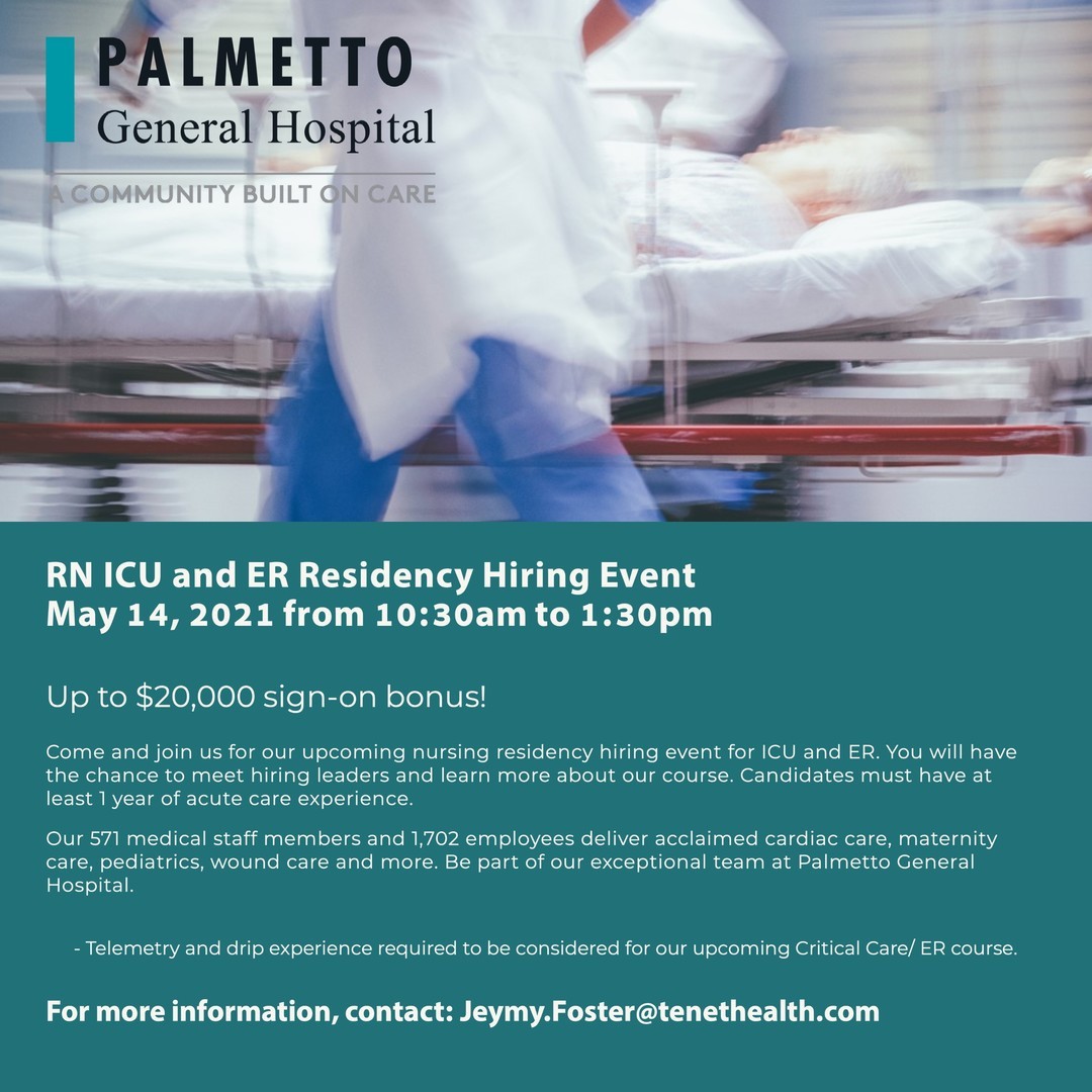 RN ICU and ER Residency Hiring Event - 5/14, Hialeah, Florida, United States