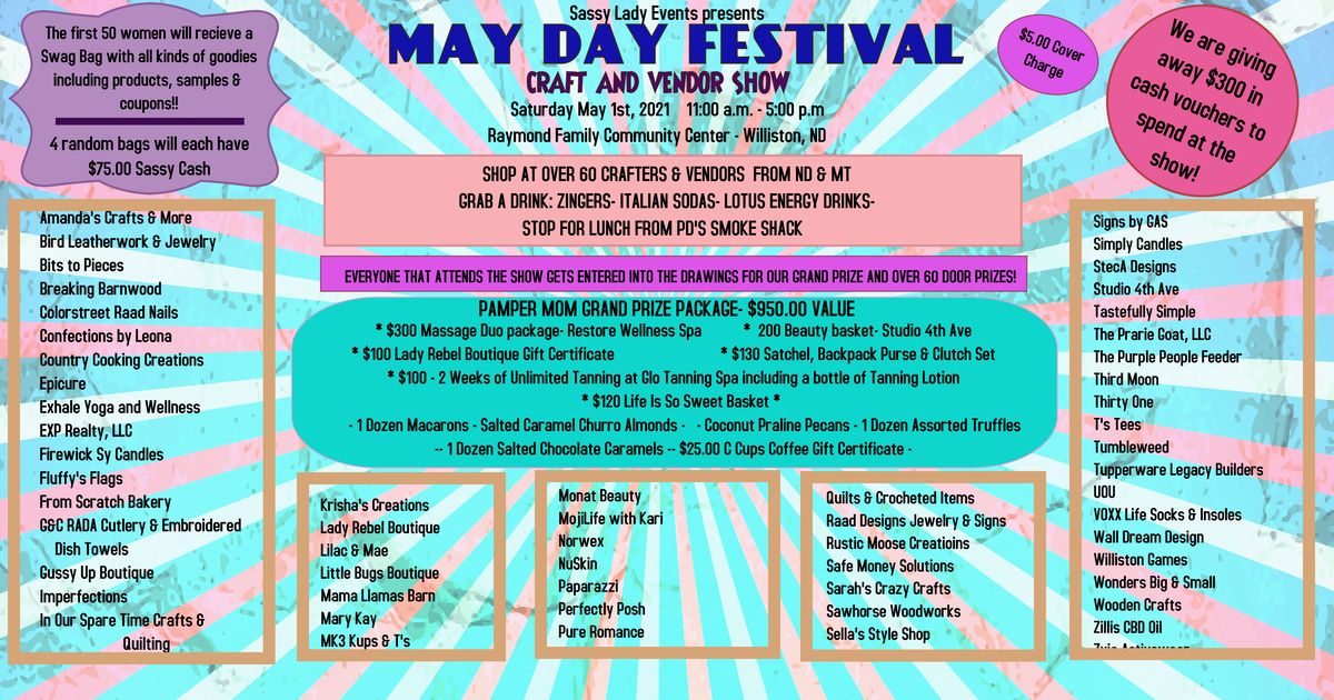 May Day Festival- Craft and Vendor Show, Williams, North Dakota, United States