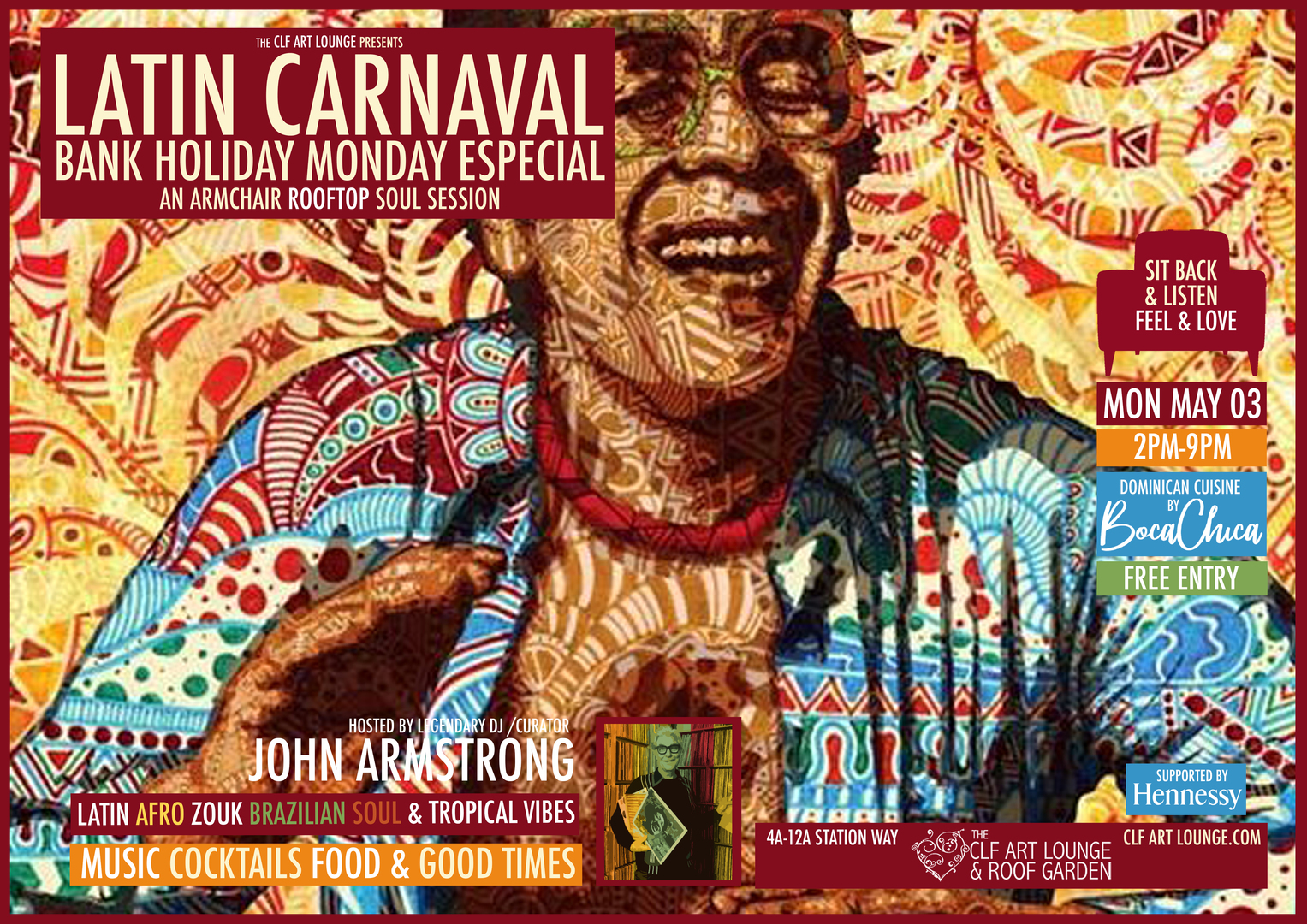 Armchair Rooftop Soul Sessions, Latin Carnaval, Bank Holiday Especial with John Armstrong, Greater London, England, United Kingdom