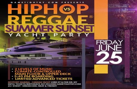 Hip Hop vs Reggae® Yacht Party NYC Siteseeing Sunset Cruise Skyport Marina, New York, United States