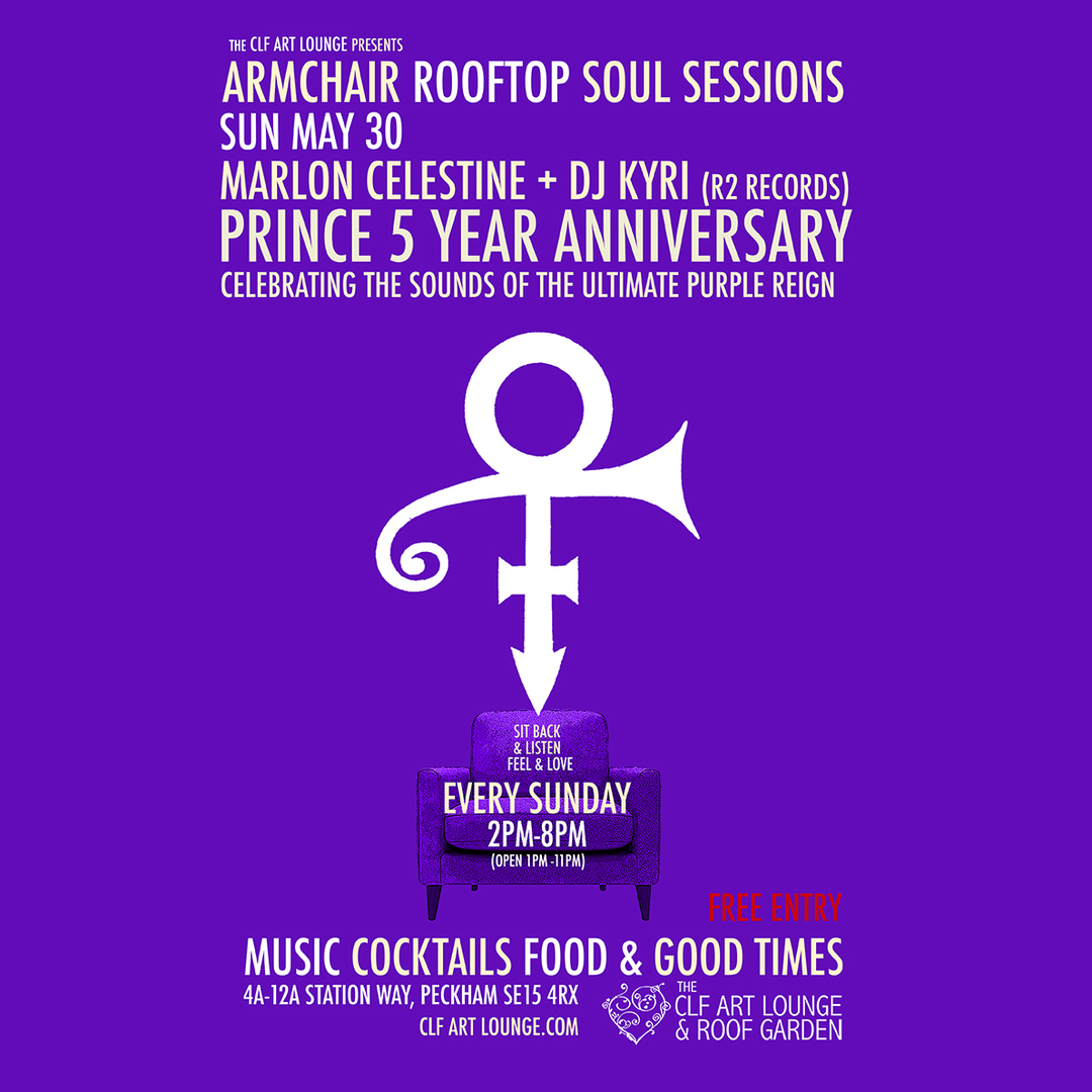 Armchair Rooftop Soul Sessions - Prince 5 Year Anniversary Special with Marlon Celestine + Kyri, London, England, United Kingdom