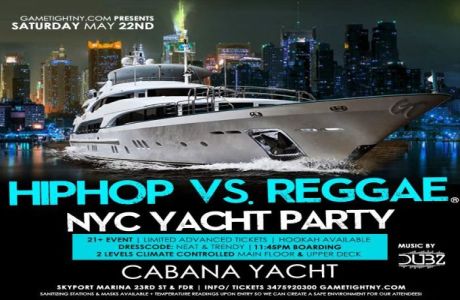 NYC Hip Hop vs Reggae® Midnight Cruise Skyport Marina Cabana Yacht, New York, United States