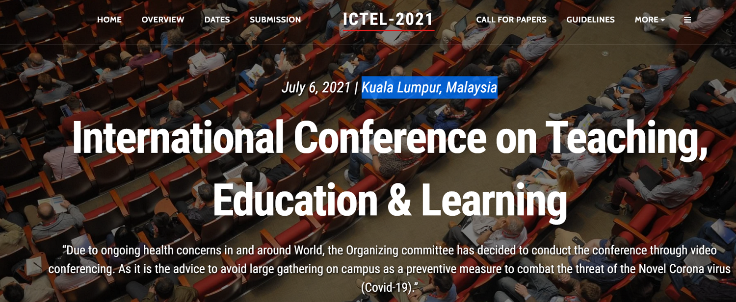 International Conference on Teaching, Education & Learning, Kuala Lumpur, Malaysia,Kuala Lumpur,Malaysia