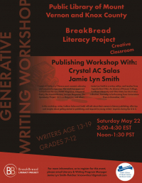 Teen Writing Program Publishing Workshop: Getting Started with Jamie Lyn Smith and Crystal Salas