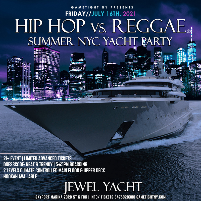 NYC Summer Sunset Hip Hop vs Reggae® Cruise Skyport Marina, New York, United States