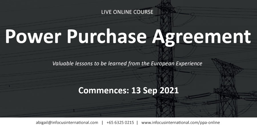 Power Purchase Agreement, Live Online Course, Singapore