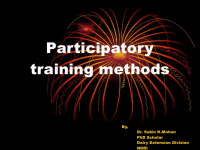 Participatory Monitoring and Evaluation Methods Training Course
