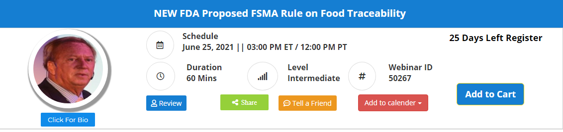 NEW FDA Proposed FSMA Rule on Food Traceability, Leawood, Kansas, United States