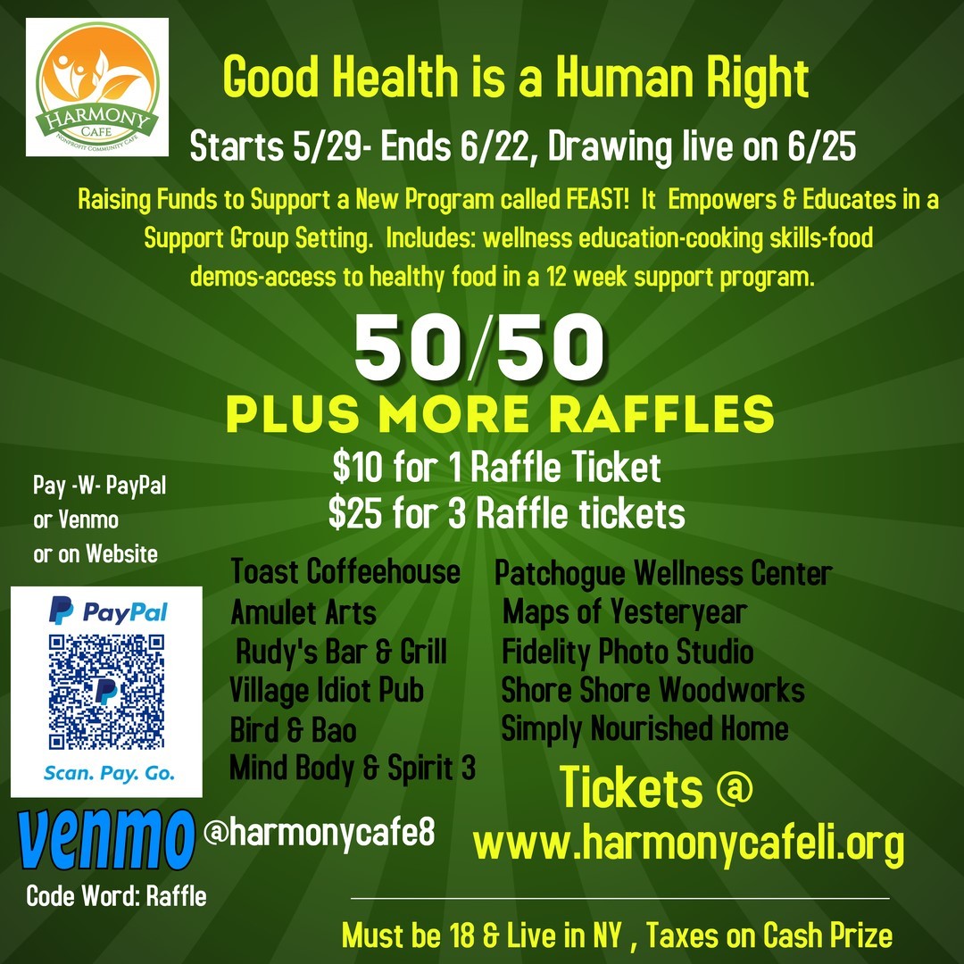 Harmony Cafe's 50/50 and Raffle Fundraiser, Virtual Event, United States