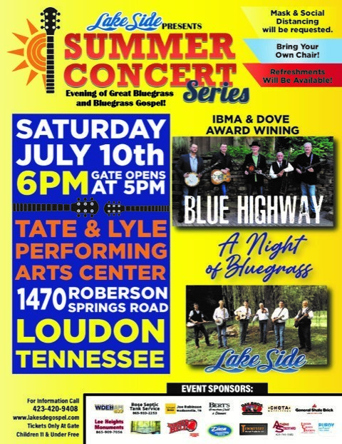LakeSide's Summer Concert Series Featuring: Blue Highway, Loudon, Tennessee, United States