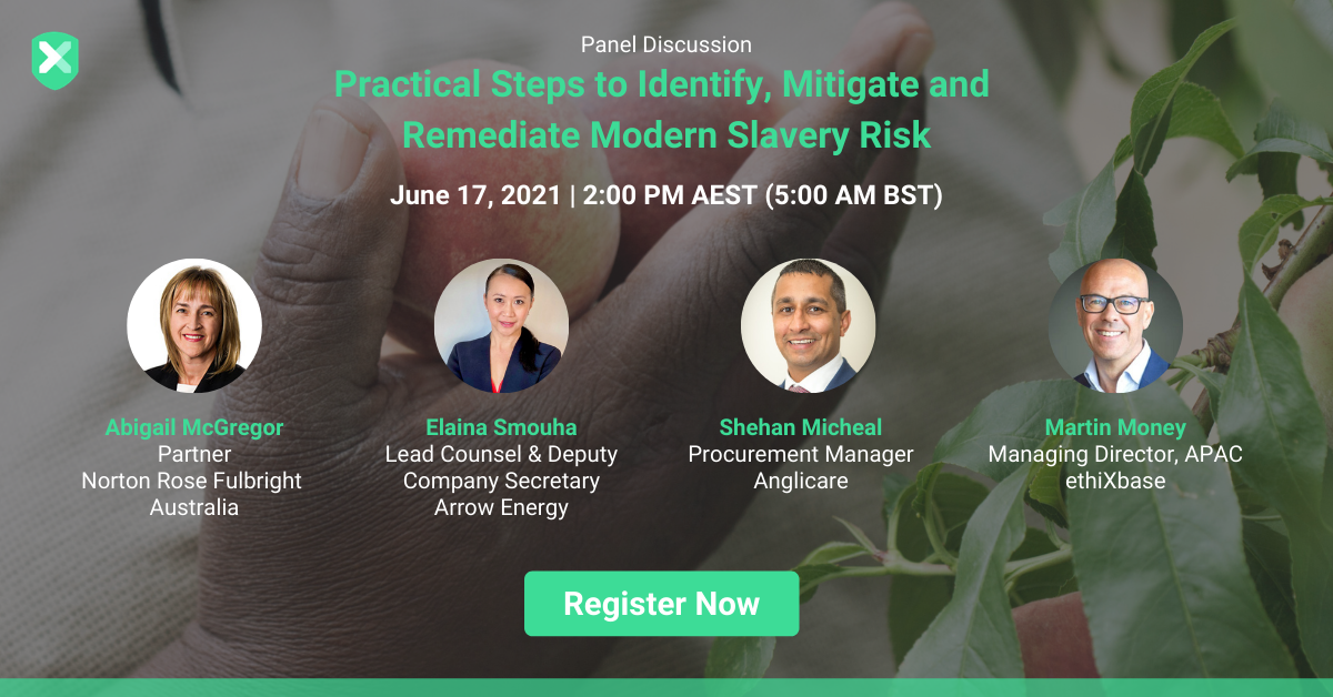 Panel Discussion: Practical steps to identify, mitigate and remediate Modern Slavery Risk, Sydney, New South Wales, Australia