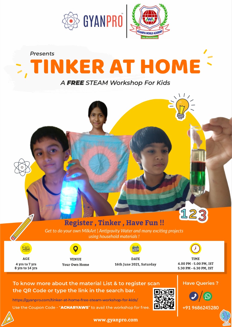 Online STEAM Workshop for Kids -TINKER AT HOME, Bangalore, Karnataka, India