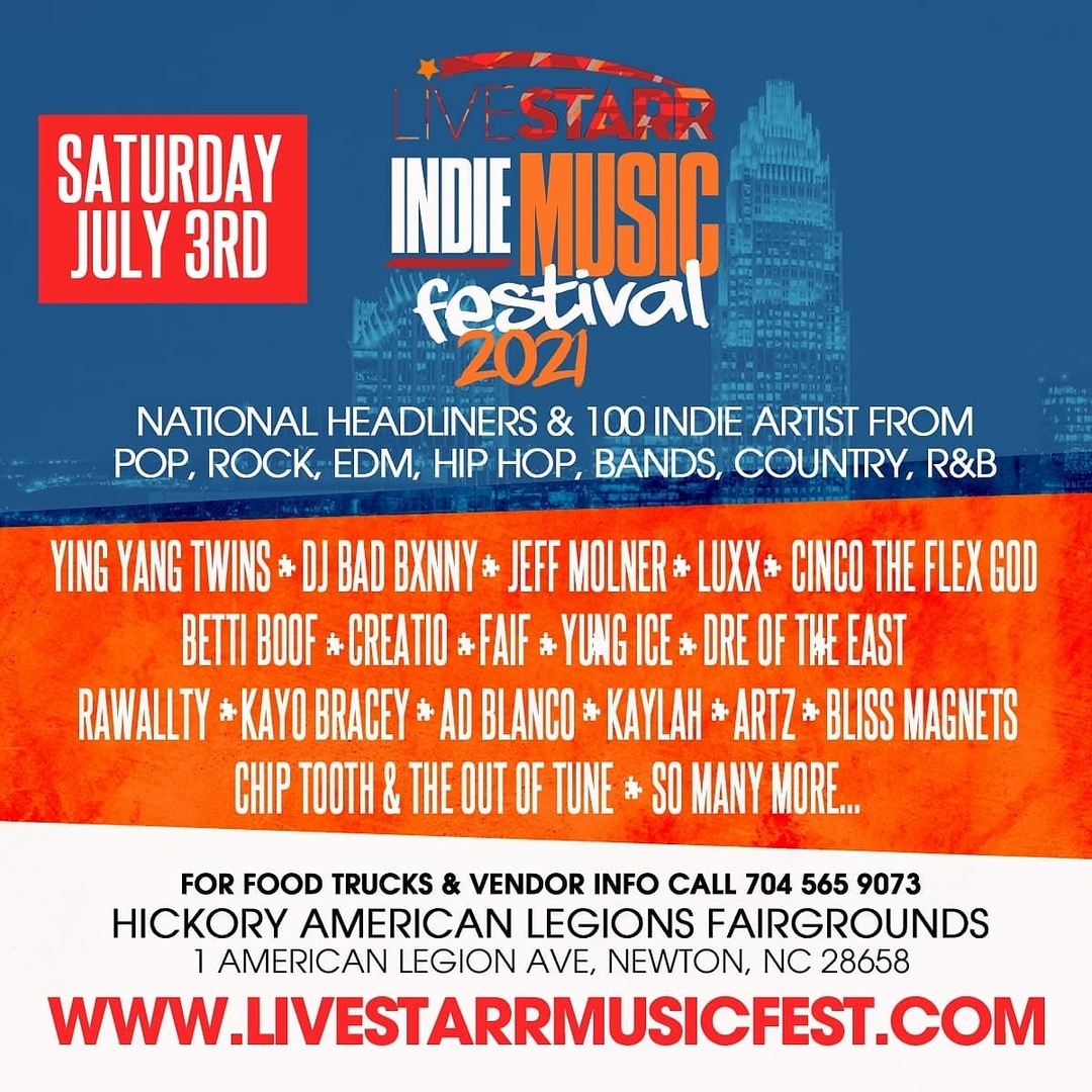 Livestarr indie music festival on Saturday July 03, 2021, Newton, North Carolina, United States