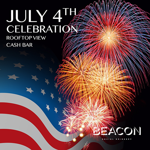 July 4th Celebration and Downtown Fireworks at the Rooftop Bar, Fort Myers, Florida, United States
