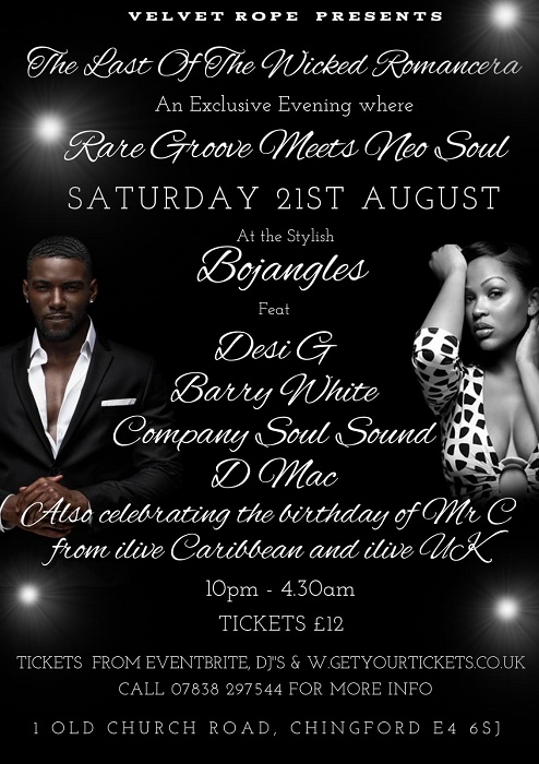 Rare Grooves and Soul Night at Bojangles in Chingford!, Chingford, London, United Kingdom