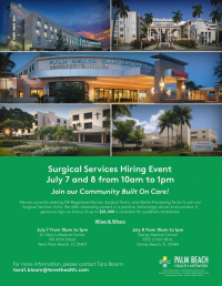 Surgical Services RN and Tech Hiring Event – 7/7, 7/8 | Palm Beach Health Network