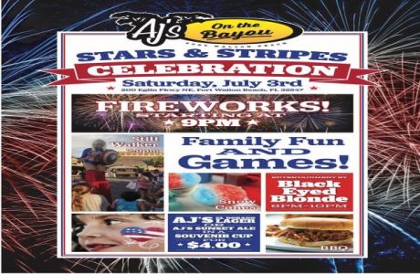 AJ’s on the Bayou to Host Free Firework Show at Stars and Stripes Celebration, Fort Walton Beach, Florida, United States