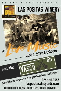 Friday Night Concert Series at Las Positas Winery featuring live music by Vasco Road July 9