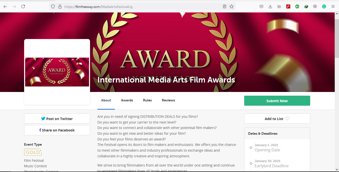 International Media Arts Film Fest & Awards., Bronx, New York, United States