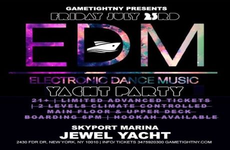 NYC EDM Friday Sunset Yacht Party Cruise Skyport Marina Jewel Yacht 2021, New York, United States