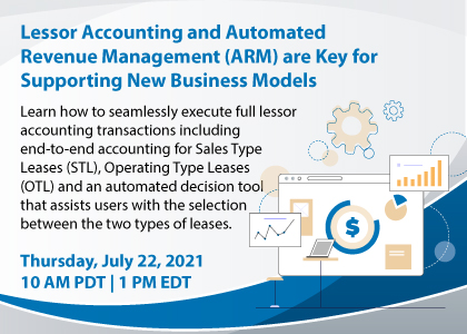 Lessor Accounting and Automated Revenue Management (ARM) are Key for Supporting New Business Models, Santa Clara, California, United States