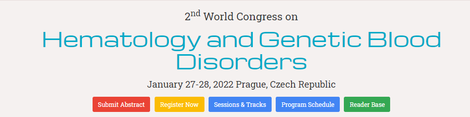 2nd World Congress on  Hematology and Genetic Blood Disorders, Webinar, Czech Republic