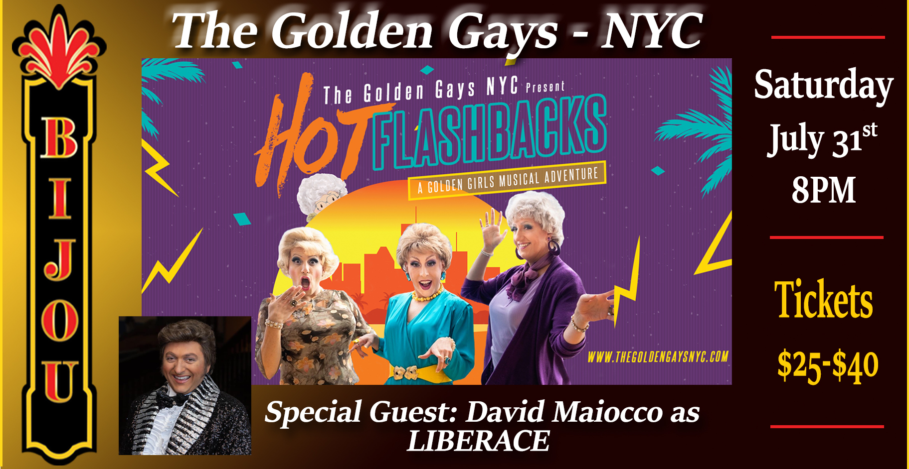 The Golden Gays - W/ Special Guest David Maiocco as Liberace, Bridgeport, Connecticut, United States