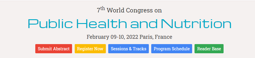 7th World Congress on  Public Health and Nutrition, Paris, France
