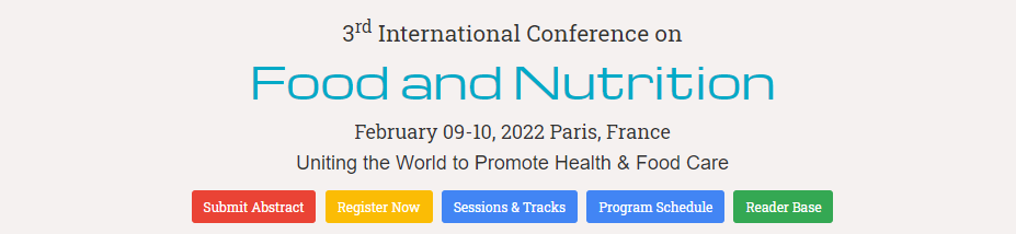 3rd International Conference on  Food and Nutrition, Paris, France
