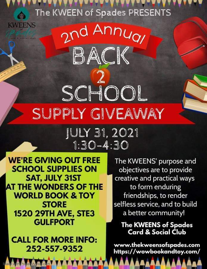 The KWEENS of Spades 2nd Annual Back 2 School Giveaway, Gulfport, Mississippi, United States