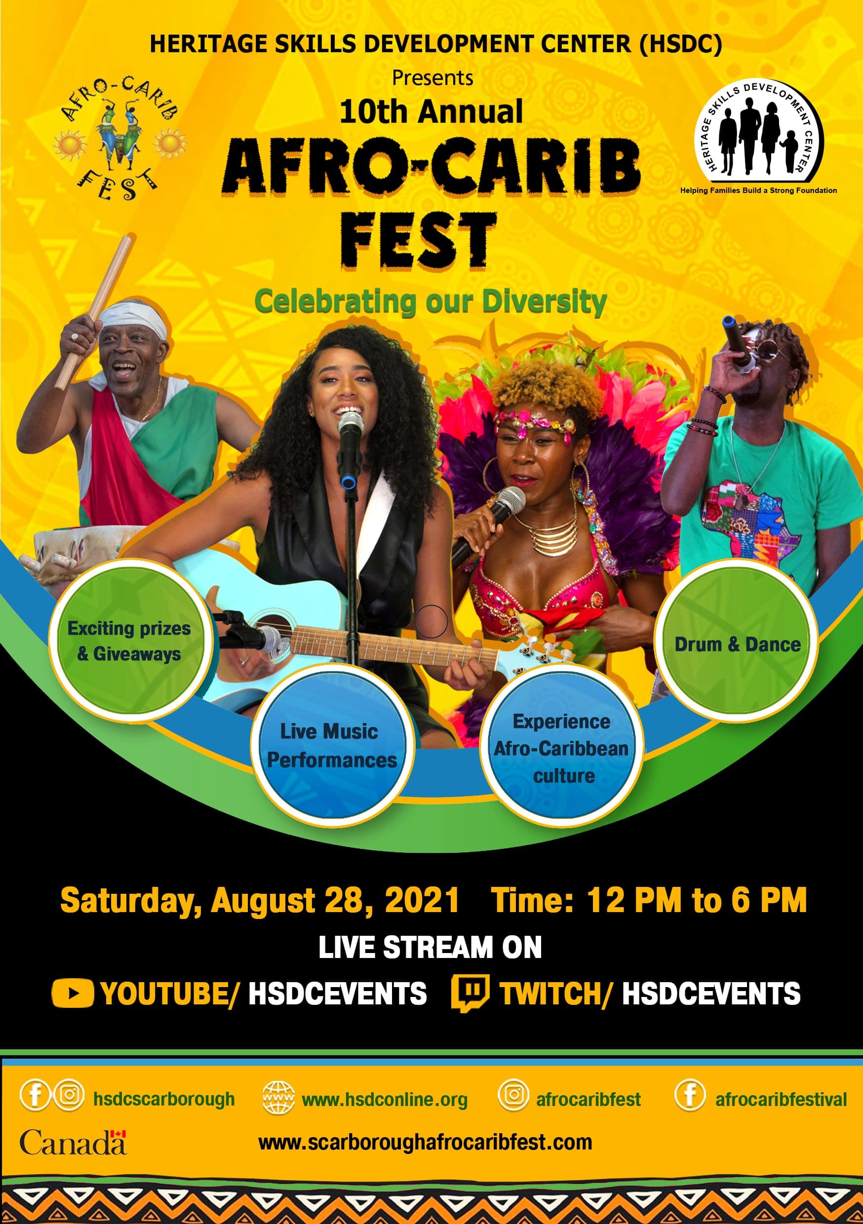 Afro-Carib Fest Live on YouTube, Scarborough, Ontario, Canada
