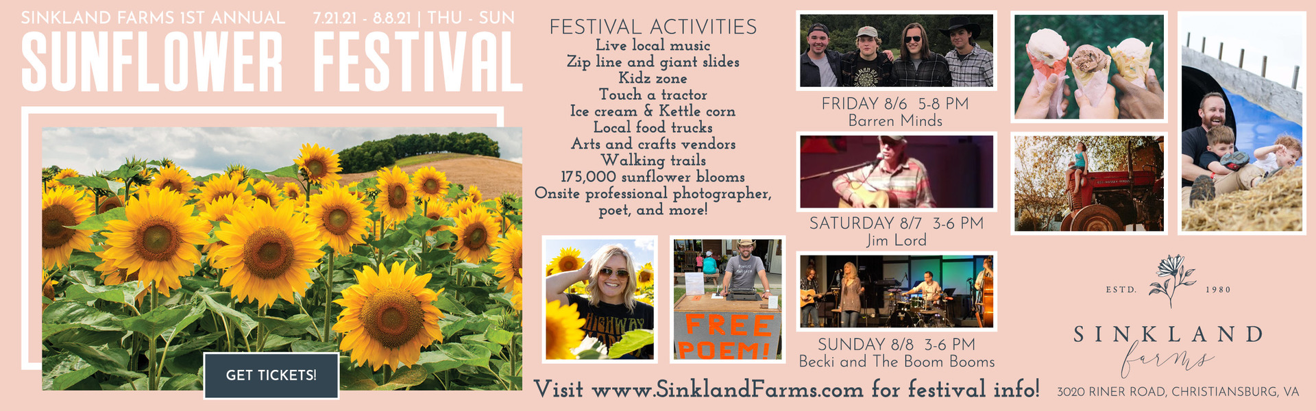 Sinkland Farms 1st Annual Sunflower Festival, Christiansburg, Virginia, United States