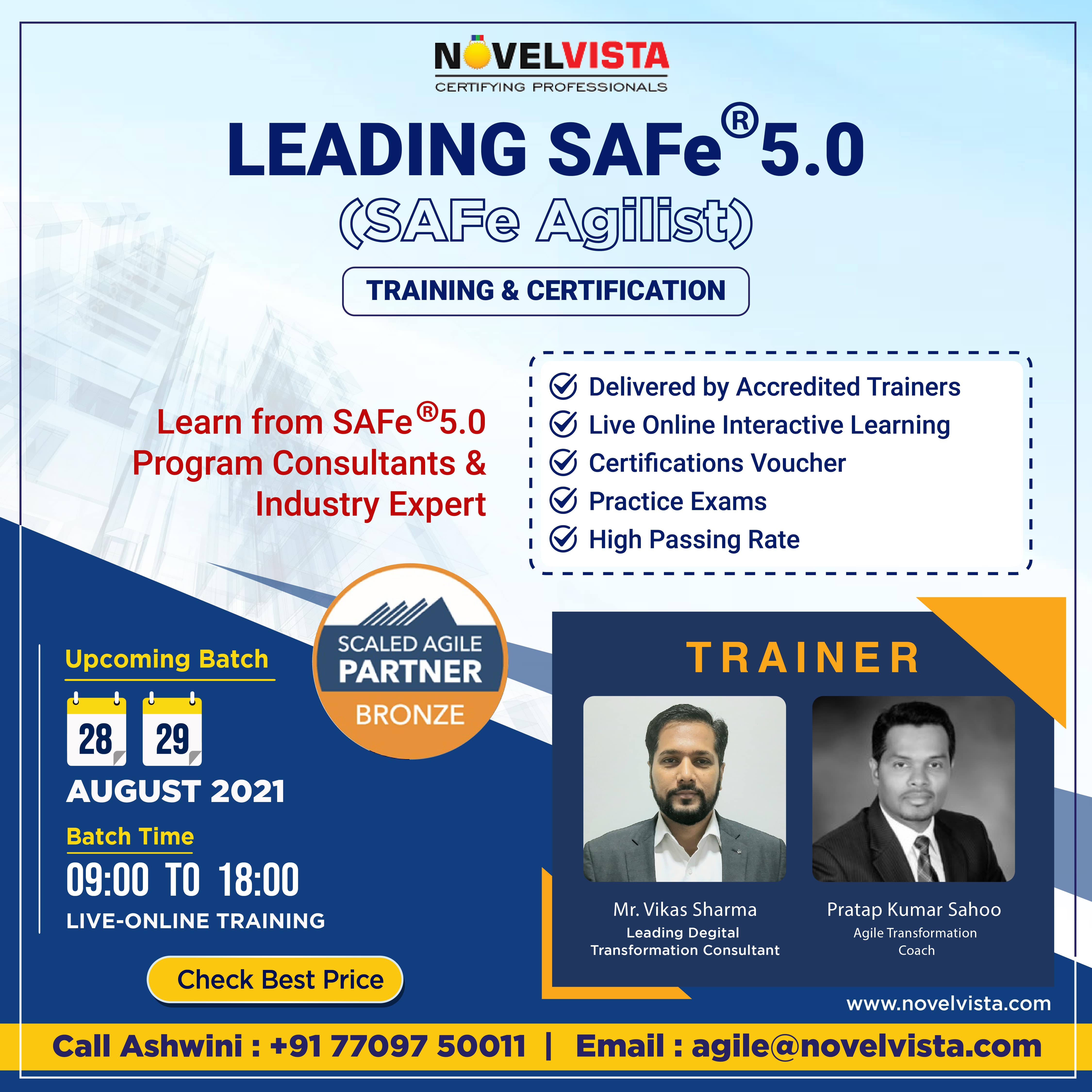 Register Now For Our Leading SAFe® 5.0 (SAFe Agilist) Training & Certification., Bangalore, Karnataka, India