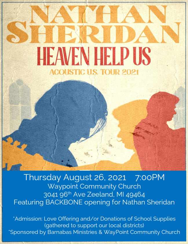 Nathan Sheridan and Backbone concert, Zeeland, Michigan, United States