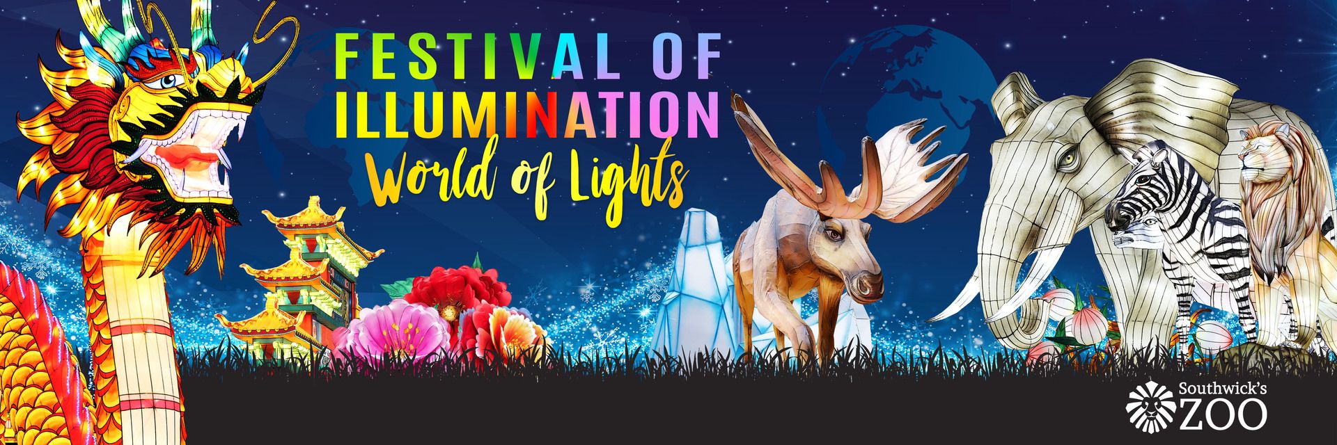 Festival of Illumination World of Lights at Southwick's Zoo, Mendon, Massachusetts, United States