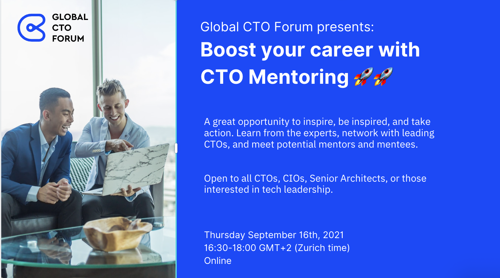 Boost your career with CTO Mentoring, Zurich, Zürich, Switzerland