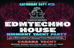 LDW EDM Techno House Saturday Midnight Yacht Cruise Skyport Marina Cabana
